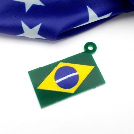 Tema Brasil / Pingente de Acrílico - BANDEIRA 5X3cm (1 Unidade)