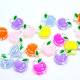 Mix Multicolorido / 12x21mm - Transparente Resinado - Maçã (10 gramas)