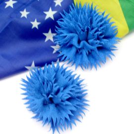 Tema Brasil - Flor em Tecido / 10cm - ( Unidade)