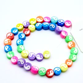 Fio de Fimo / Ying - Yang Colorido - 10mm -  (1 Fio)