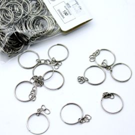 Argola de Chaveiro com Corrente / 20mm - (100 UNIDADES)