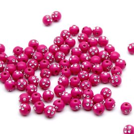 Bola Plástica Leitosa / 6mm - com Falso Strass (20 gramas)