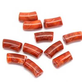 Conta Plástica Mesclada / 29x14mm - Cano Curvado (10 gramas)