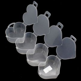 Caixa Organizadora / 18x6cm - 4 Corações (unidade)-Transparente
