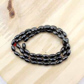 Pedra de Hematita / 7x4mm - Arroz - Magnética (1 FIO)