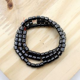 Pedra de Hematita / 4mm - Cano - Magnética (1 FIO)