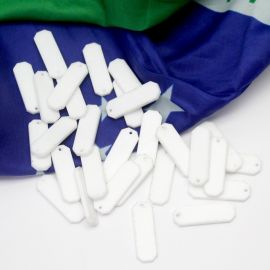 Tema Brasil / Plaquinha com 1 furo - 30x10mm (1 Cento)-Branco