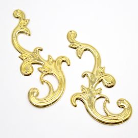 Arabesco de Estamparia /  Entremeio 84x39mm - (1 Par) - Dourado