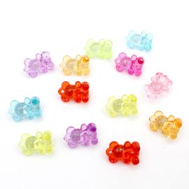 Pingente de Acrílico / 20X14mm - Ursinho (10 gramas) - Cores Diversas