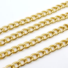 Corrente de Alumínio / 20x14mm - Duplo (1 METRO) - Dourado