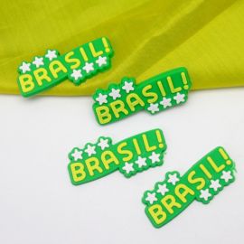Tema Brasil / Aplique Emborrachado - Brasil 40x12mm  (1 Unidade)