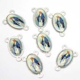 Salve Rainha de Metal / 24x15mm - Resinado - N. Senhora das Graças(Unidade) - Níquel