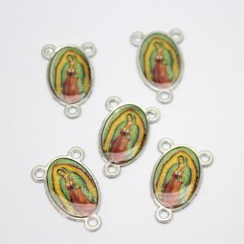 Salve Rainha de Metal / 24x15mm - Resinado - N. Senhora de Guadalupe (Unidade) - Níquel