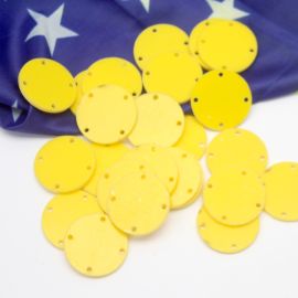 Tema Brasil / Paetê de Acrílico Leitoso com Furos / 28mm (100 unidades)