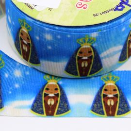 Fita de Gorgorão N°09 / 38mm - Nossa Senhora Aparecida - Religioso (1 METRO)