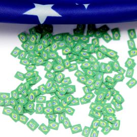 Tema Brasil / Aplique de Fimo 7mm - Bandeira (Pct. com 5 gramas)