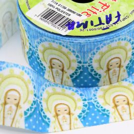 Fita de Gorgorão N°09 / 38mm - Nossa Senhora de Fátima - Religiosa (1 metro)
