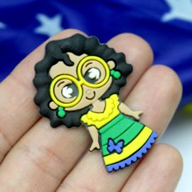 Tema Brasil / Aplique Emborrachado - Brasileira 44x30mm  (1 Unidade)