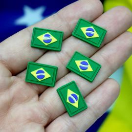 Tema Brasil / Aplique Emborrachado - Bandeira 11x16mm  (1 Unidade)