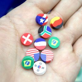 Tema Brasil / Entremeio de Fimo 10mm - Bandeira dos Países (10 unidades)