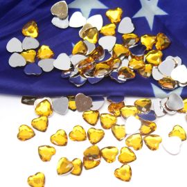 Tema Brasil / Chaton de Acrílico / Coração - 10mm (Unidade)