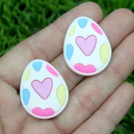 Tema Pascoa / Aplique Emborrachado 32x25mm - Ovo (Unidade) - Branco