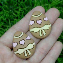 Tema Pascoa / Aplique Emborrachado 32x25mm - Ovo (Unidade) - Marrom