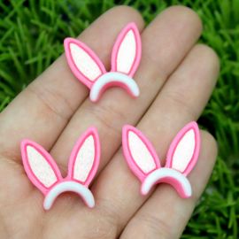Tema Páscoa / Aplique de Resina 25mm - Orelhas Coelho - (Unidade)