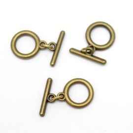 Fecho de ABS / Argola 15mm - Encaixe T (PAR)