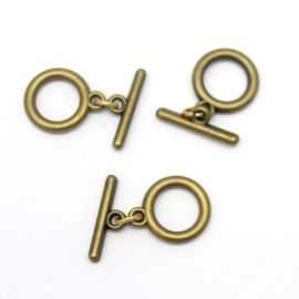 Fecho de ABS / Argola 15mm - Encaixe T (PAR)-Ouro Velho