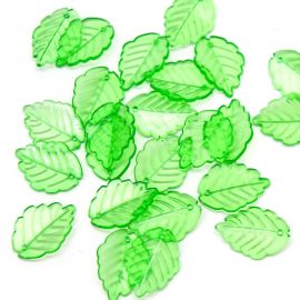 Pingente de Acrílico / 24x18mm - Folha (10 gramas) - Verde