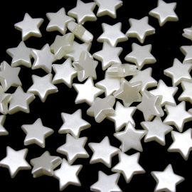 Conta de ABS Perolado / 13mm - Estrela (10 gramas) - Creme