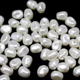 Conta de ABS Perolado / 12x10mm (10 gramas) - Creme