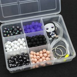 Kit Infantil de Bijouteria / 14x11x3,5cm - Wandinha - 7 Divisórias