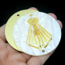 Placa em Acrílico Perolada / 6cm - Nossa Senhora Aparecida (PAR) - Dourado