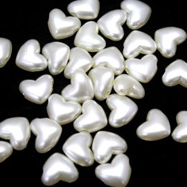 Conta de ASB Perolado / 17mm - Coração (10 gramas) - Marfim