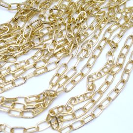 Corrente de Alumínio / 11x6mm - Elo Oval (1 METRO)-Dourado