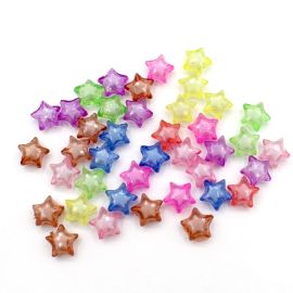 Mix Multicolorido / 14mm - Transparente com Miolo - Estrela (20 gramas)