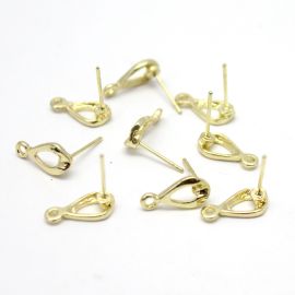 Pino de Brinco em Metal / 12x6mm (1 par)-Dourado
