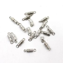 Fecho de Metal / 12x4mm - Rosca - com Argola em Metal (Dúzia)