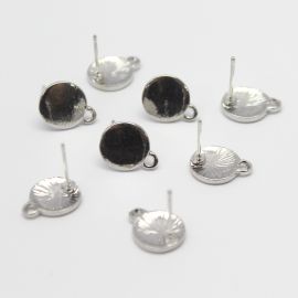 Pino de Brinco em Metal / 10mm - Redondo (1 par)-Níquel