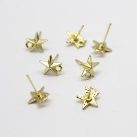 Pino de Brinco em Metal / 10mm - Estrela (1 par) - Dourado