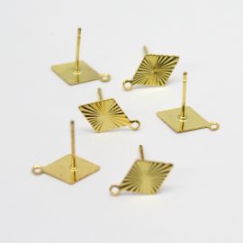 Pino de Brinco em Metal / 13x9mm - Triângulo (1 par)-Dourado