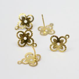 Pino de Brinco em Metal / 15x12mm (1 par)-Dourado