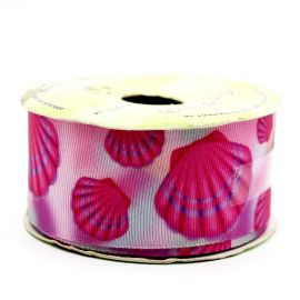 Fita de Gorgorão N°09 / 38mm -Sereismo - Conchas (1 metro) - Rosa