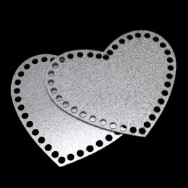 Base em Acrílico para Bolsa Infantil / 13,5x16,5cm - Coração (1 Par)