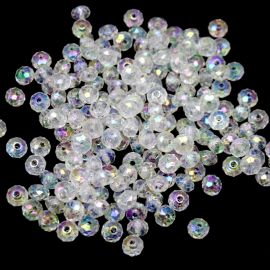 Rondela de Plástico / 8mm - Irisada (10 gramas) - Transparente