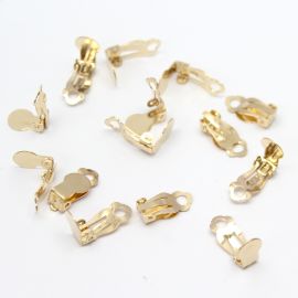 Pino de Brinco em Metal / 10x8mm -  Pressão (1 par)-Dourado