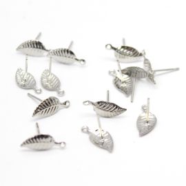 Pino de Brinco em Metal / 14x6mm - Folha (1 par)