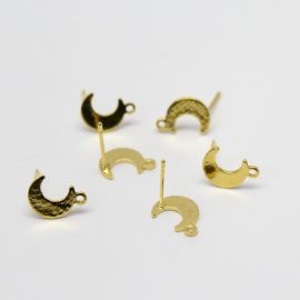 Pino de Brinco em Metal / 11x9mm - Lua (1 par)